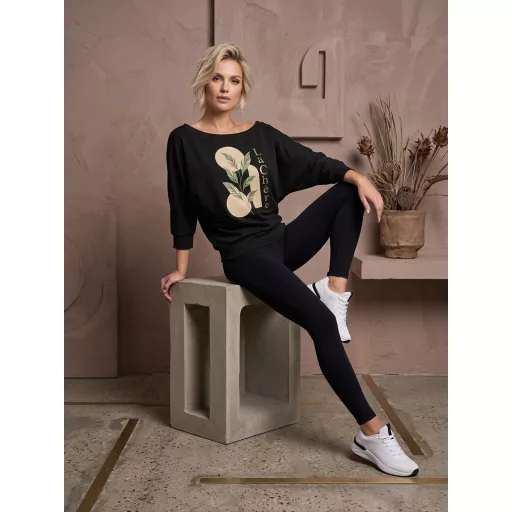 La Chére Britney denevér ujjú felső, fekete