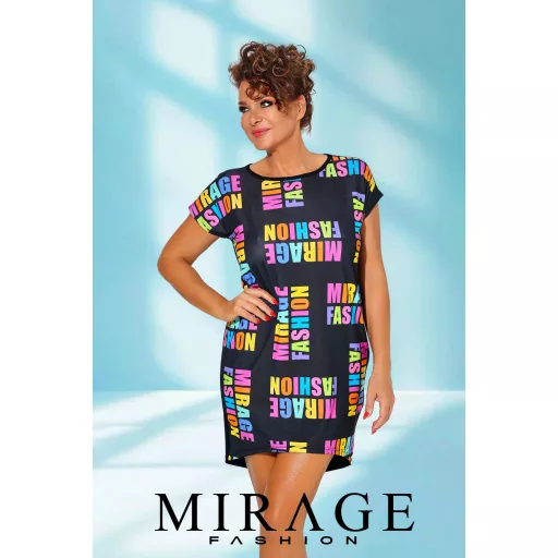 Mirage Rendy íves aljú szűkített tunika, betűs