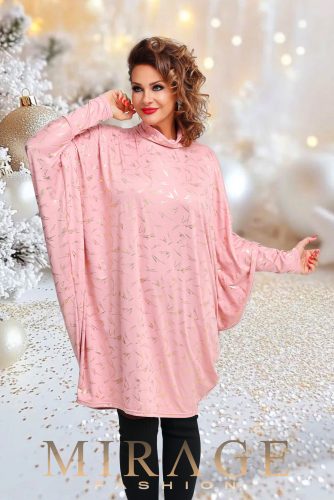 Mirage Pankota bő arany mintás ruha, púder