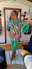Fashion by Nono Gigi fodros felső, zöld mintás