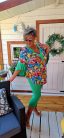 Fashion by Nono Gigi fodros felső, zöld mintás