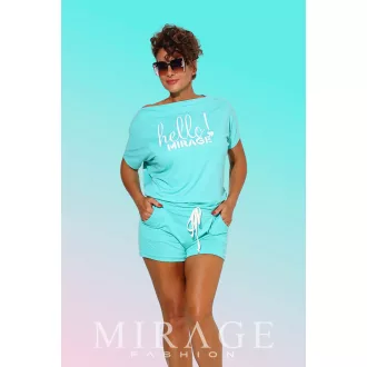 Mirage Izy pamut shortos overál, menta