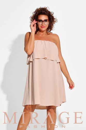 Mirage Anna fodros silky szatén ruha, karamell