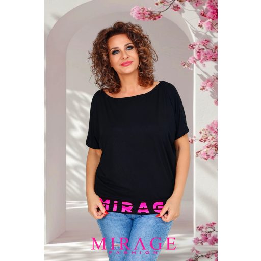 Mirage Denerisz nyomott felső, fekete