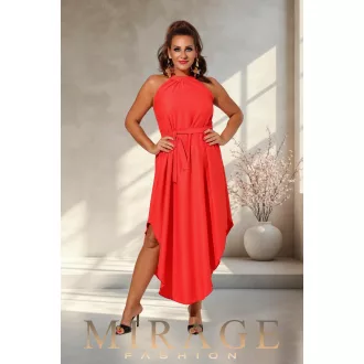 Mirage Zira öves silky szatén maxiruha, korall