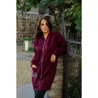 Rensix Navas zippes kardigán, burgundi