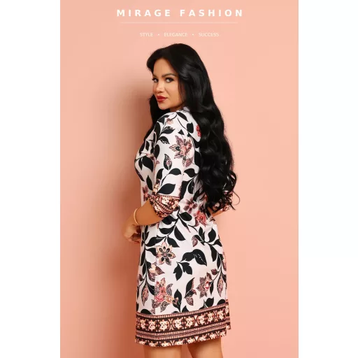 Mirage Hermione ujján gombos ruha, virág mintás