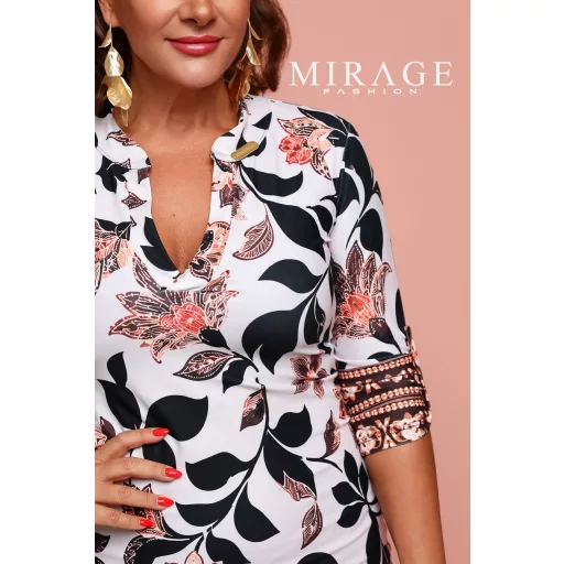 Mirage Hermione ujján gombos ruha, virág mintás
