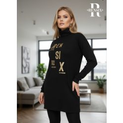 Rensix Ciri kötött bordás pulóver, fekete