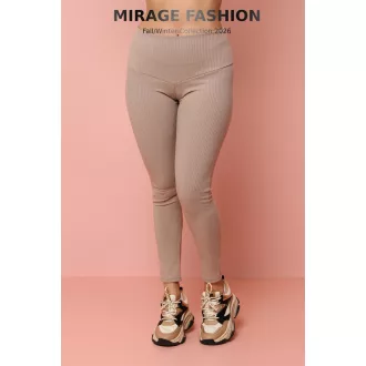 Mirage Bordázott elasztikus leggings, bézs