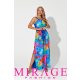 Mirage Lina öves maxiruha, kék virágos