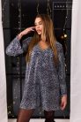 Anna Russo Ocelot glitter ruha, ezüst