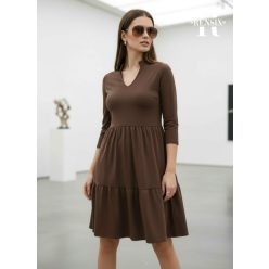 Rensix Ophelia selyem viszkóz ruha, csokibarna