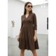 Rensix Ophelia selyem viszkóz ruha, csokibarna