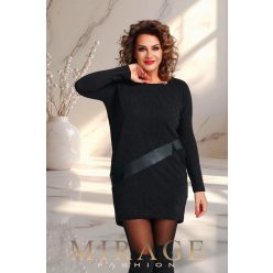 Mirage Jessica bőrbetétes alkalmi tunika, éjfekete