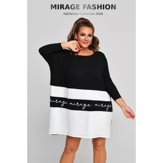 Mirage Malaga bő pamut tunika, fekete-krém
