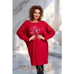 Mirage Nikoletta neccbetétes tunika, bordó