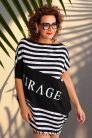 Mirage Delilah asszimetrikus tunika, csíkos