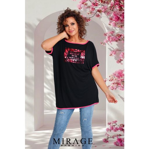 Mirage Irisz bő rollnis tunika, fekete