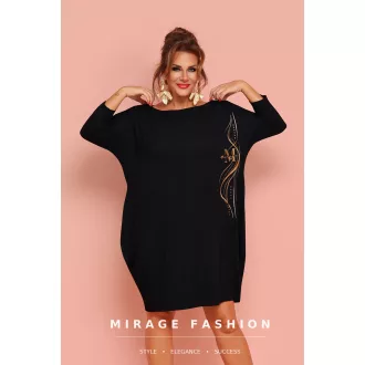 Mirage Samantha csónaknyakú ruha, fekete