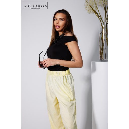 Anna Russo Zaya swarovski köves nadrág, vanília