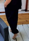 Fashion by Nono Léna bővebb szárú nadrág, fekete
