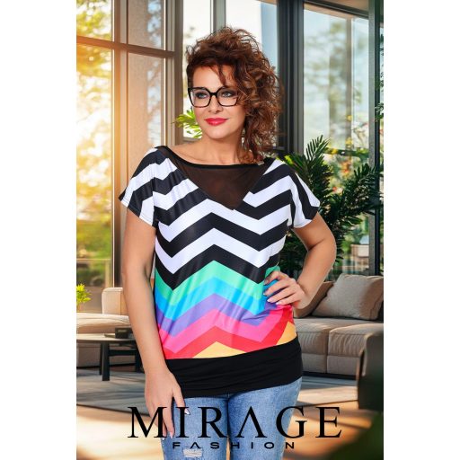 Mirage Artemisz neccbetétes felső, csíkos