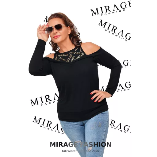 Mirage Endy vállain nyitott felső, fekete