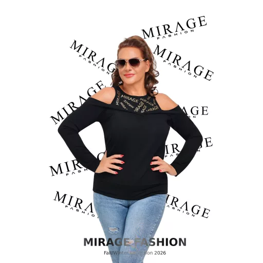 Mirage Endy vállain nyitott felső, fekete