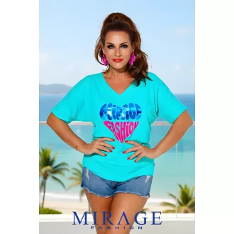 Mirage Dorothy V nyakú felső, menta