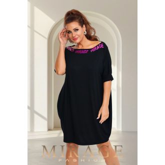 Mirage Aurora csónaknyakú ruha, fekete