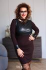 Mirage Celesztina bőrbetétes ruha, csokibarna