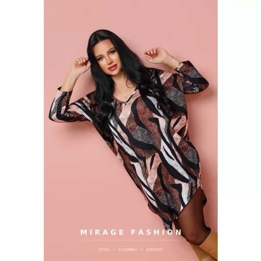 Mirage Tristan ék aljú tunika, barna mintás