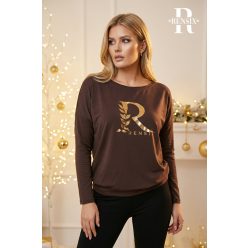 Rensix Letter gumis aljú felső, sötétbarna