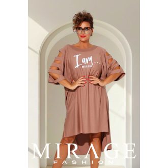 Mirage Brill vállán pántos ruha, mogyoró