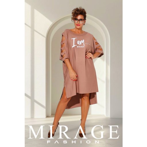 Mirage Brill vállán pántos ruha, mogyoró