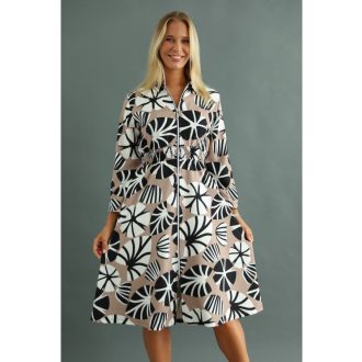 Warp Zone Zelma zippes ingruha, bézs mintás