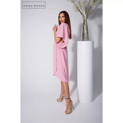 Anna Russo Dorothy átlapolt ruha, púder