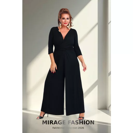 Mirage Jelli hátul gombos lezser overál, fekete