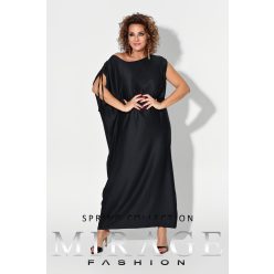 Mirage Dóra silky vállán húzókás maxiruha, fekete