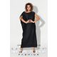 Mirage Dóra silky vállán húzókás maxiruha, fekete