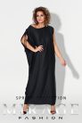 Mirage Dóra silky vállán húzókás maxiruha, fekete