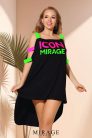 Mirage Icon vállán neon pántos tunika, fekete