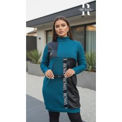 Rensix Violet bordás kötött tunika, petrol kék