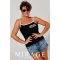Mirage Vinetu pántos pamut trikó, fekete
