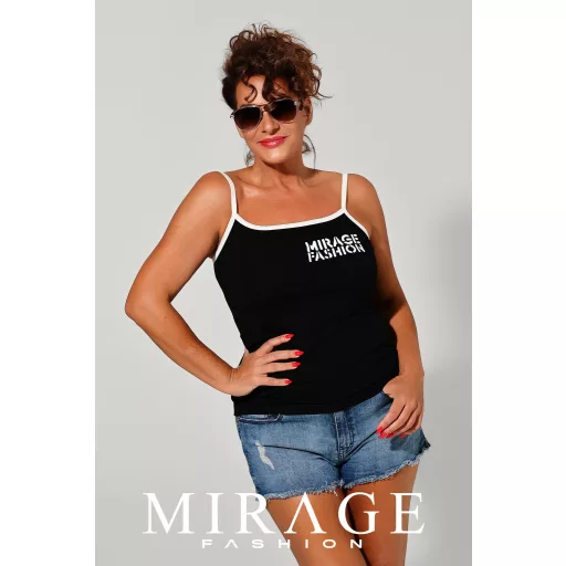 Mirage Vinetu pántos pamut trikó, fekete