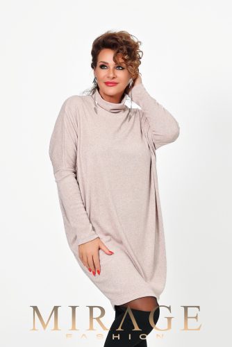 Mirage Diána anyagában mintás kötött ruha, púder