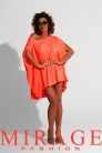 Mirage Bella silky szatén lepel tunika, UV korall