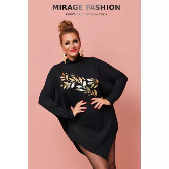 Mirage Purple garbós pulóver, fekete