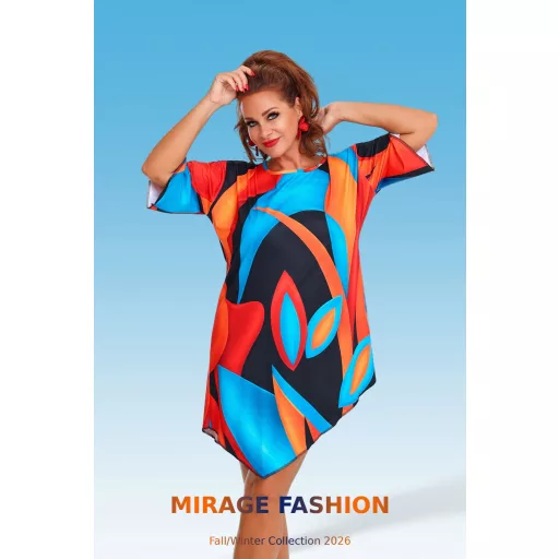 Mirage Zhana ék aljú öves tunika, mintás